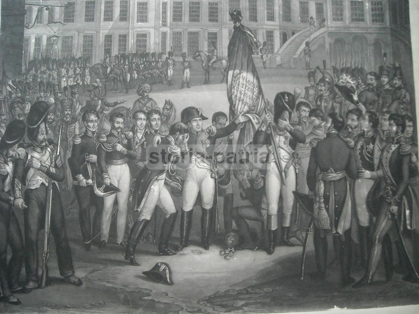 Litografia Napoleonica Antica Con Battaglie Marengo Wagram Moskov