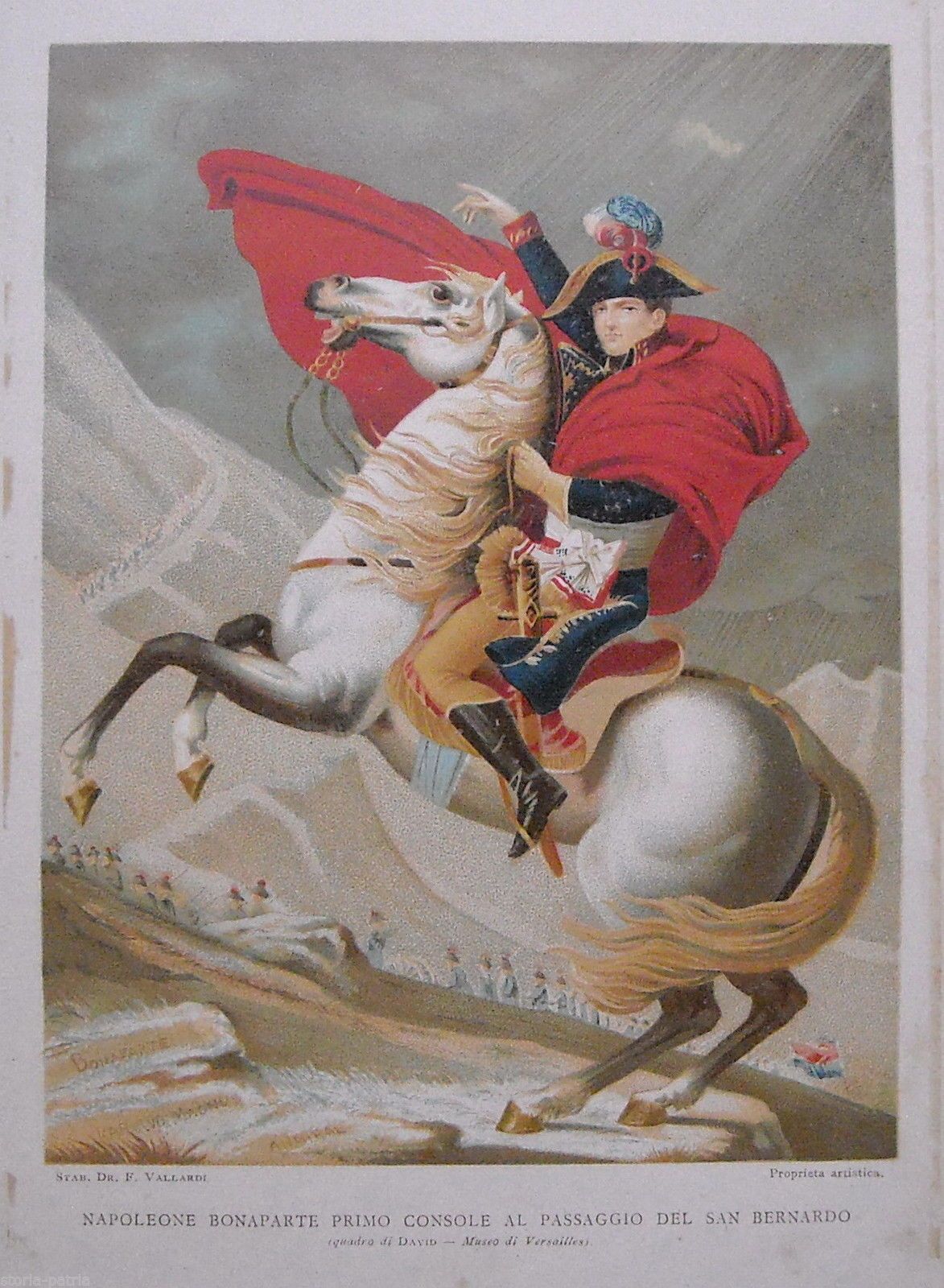 Stampa Napoleone Al Passaggio Del San Bernardo, David, Vallardi