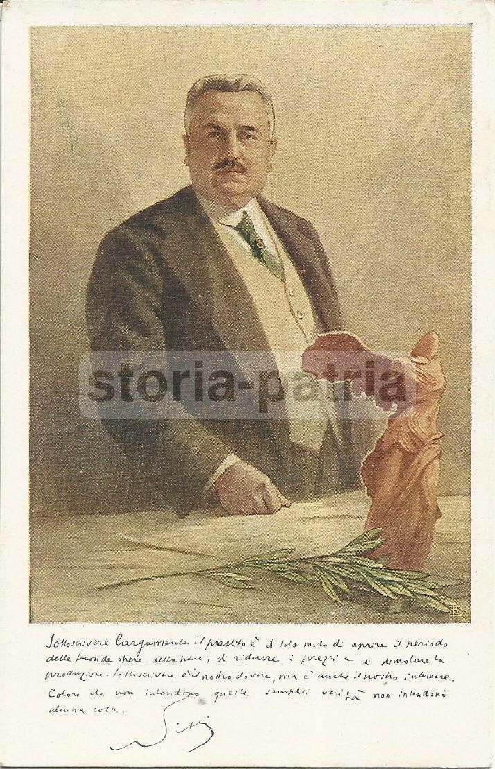 Cartolina Del VI Prestito Nazionale 5% Con Ritratto Di Francesco Saverio Nitti E La Vittoria