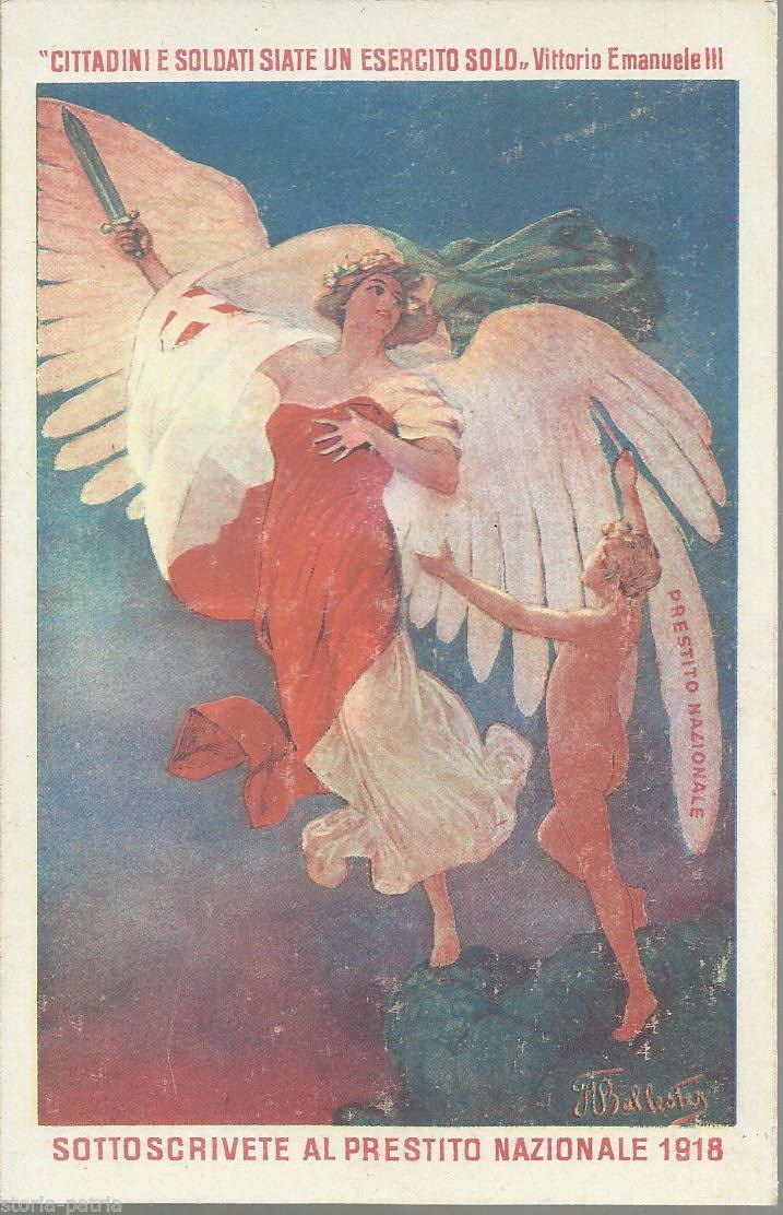 Cartolina Prestito Nazionale 1918, Ballester, Propaganda WWI, Italia