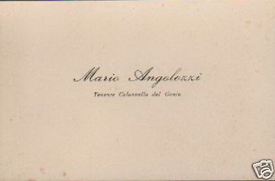 Biglietto Da Visita Di Mario Angelozzi, Tenente Colonnello Del Genio, Anni '30