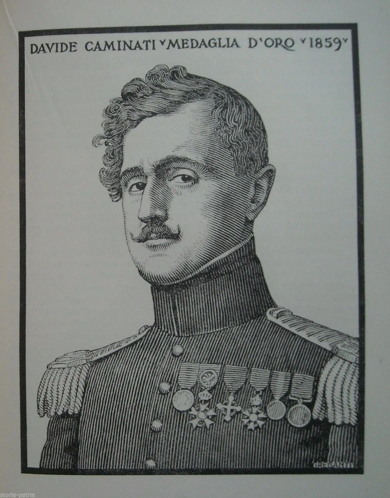 Portrait Davide Caminati, Gold Medal 1859, Savona, Risorgimento