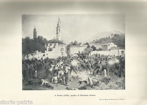Stampa Battaglia Di Varese 1859 Gerolamo Induno
