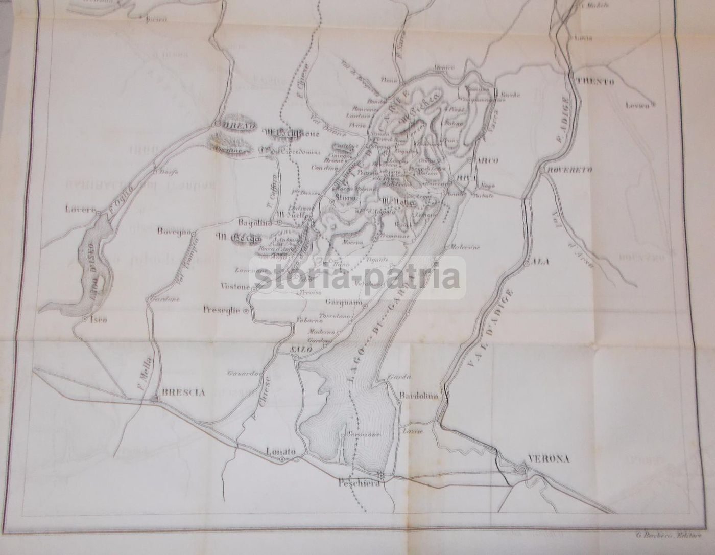 Mappa Antica Campagna Garibaldi Trentino 1866 Risorgimento Italiano