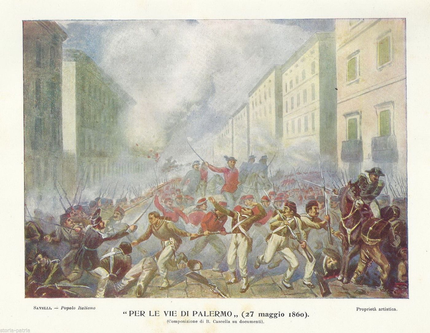 Stampa Garibaldi Battaglia Di Palermo 1860 Cascella Risorgimento