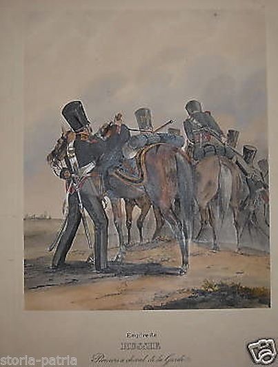 Litografia Cavalleria Russa Pionieri Guardia Imperiale 1800