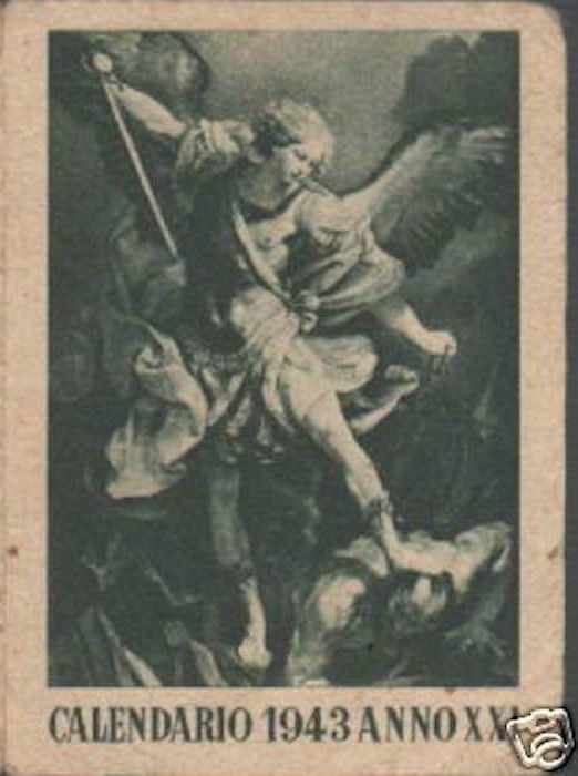 Santino Calendarietto San Michele 1943 Regio Esercito Italiano