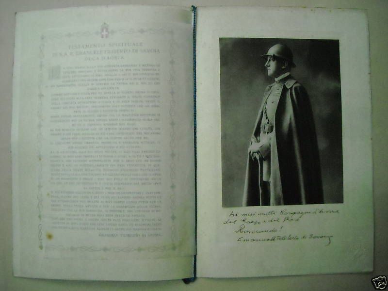 Testamento Spirituale Di Emanuele Filiberto Di Savoia, Duca d'Aosta (1931)