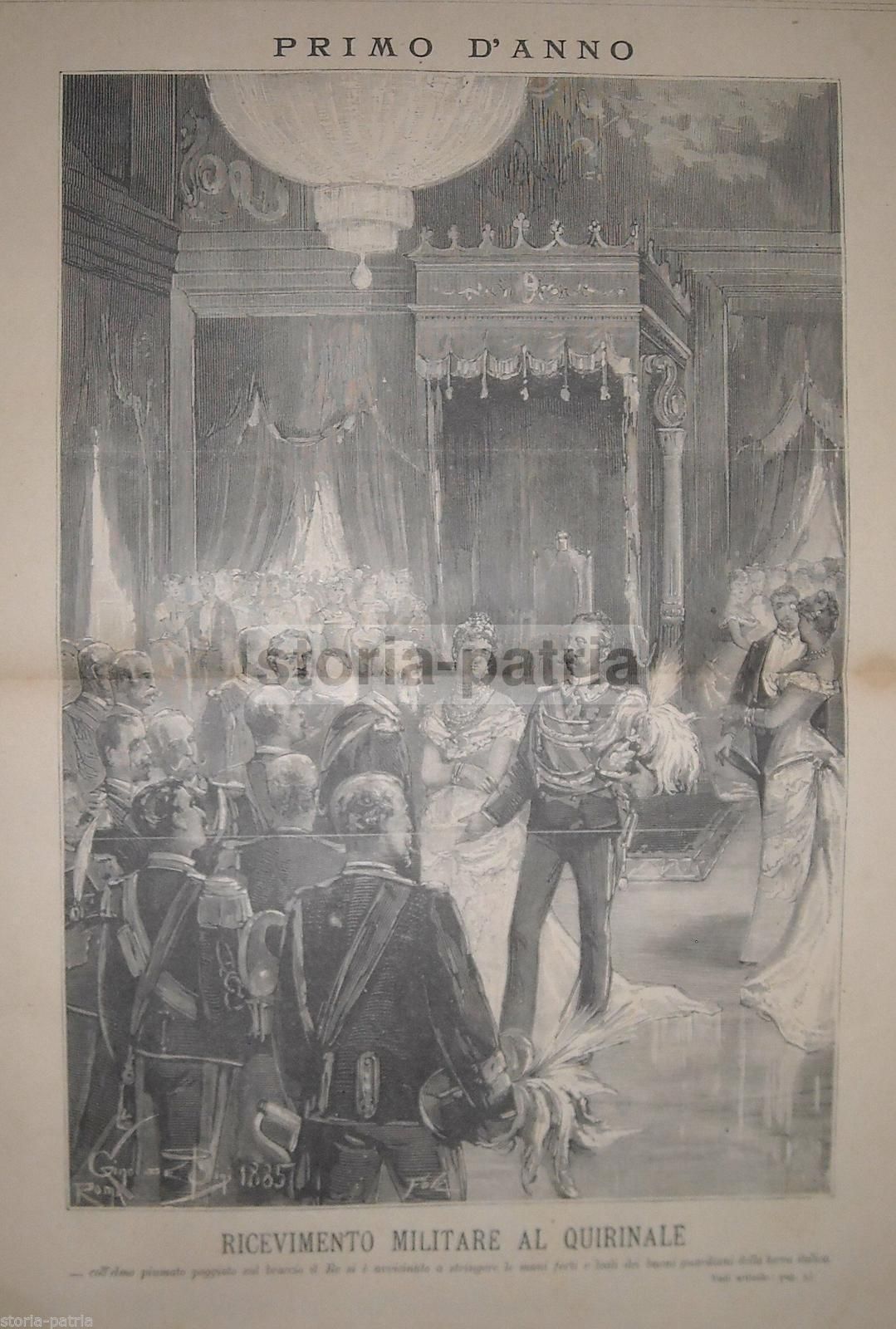 Ricevimento Al Quirinale Savoia, 1885. Xilografia Di Gino Bigi, Roma.