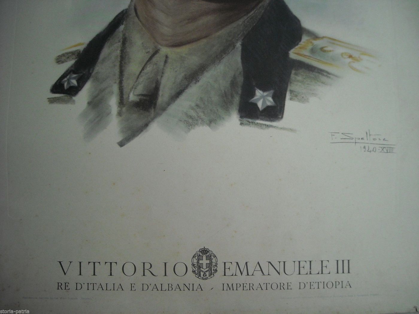 Manifesto Vittorio Emanuele III Federico Spoltore 1940 Casa Savoia
