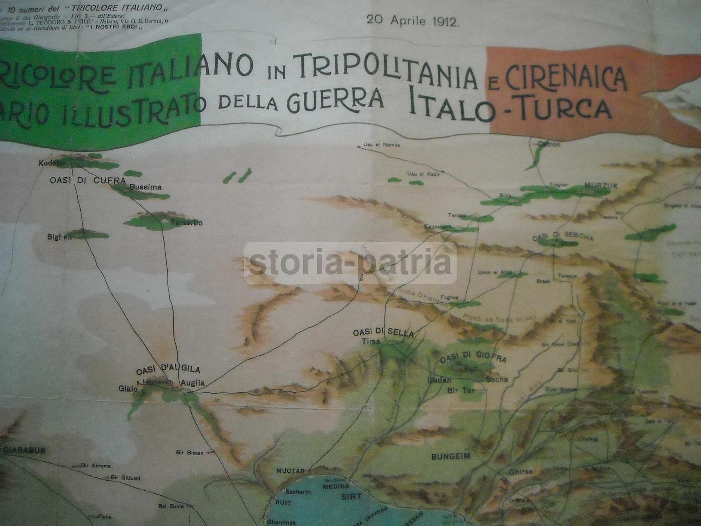 Mappa Della Guerra Italo Turca 1912 Tripolitania, Cirenaica E Libia