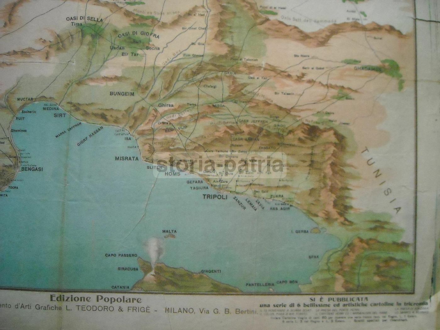 Mappa Della Guerra Italo Turca 1912 Tripolitania, Cirenaica E Libia