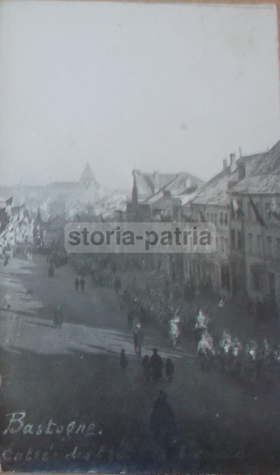 Fotografia Antica Soldati Bastogne Belgio Cartolina Epoca 1900