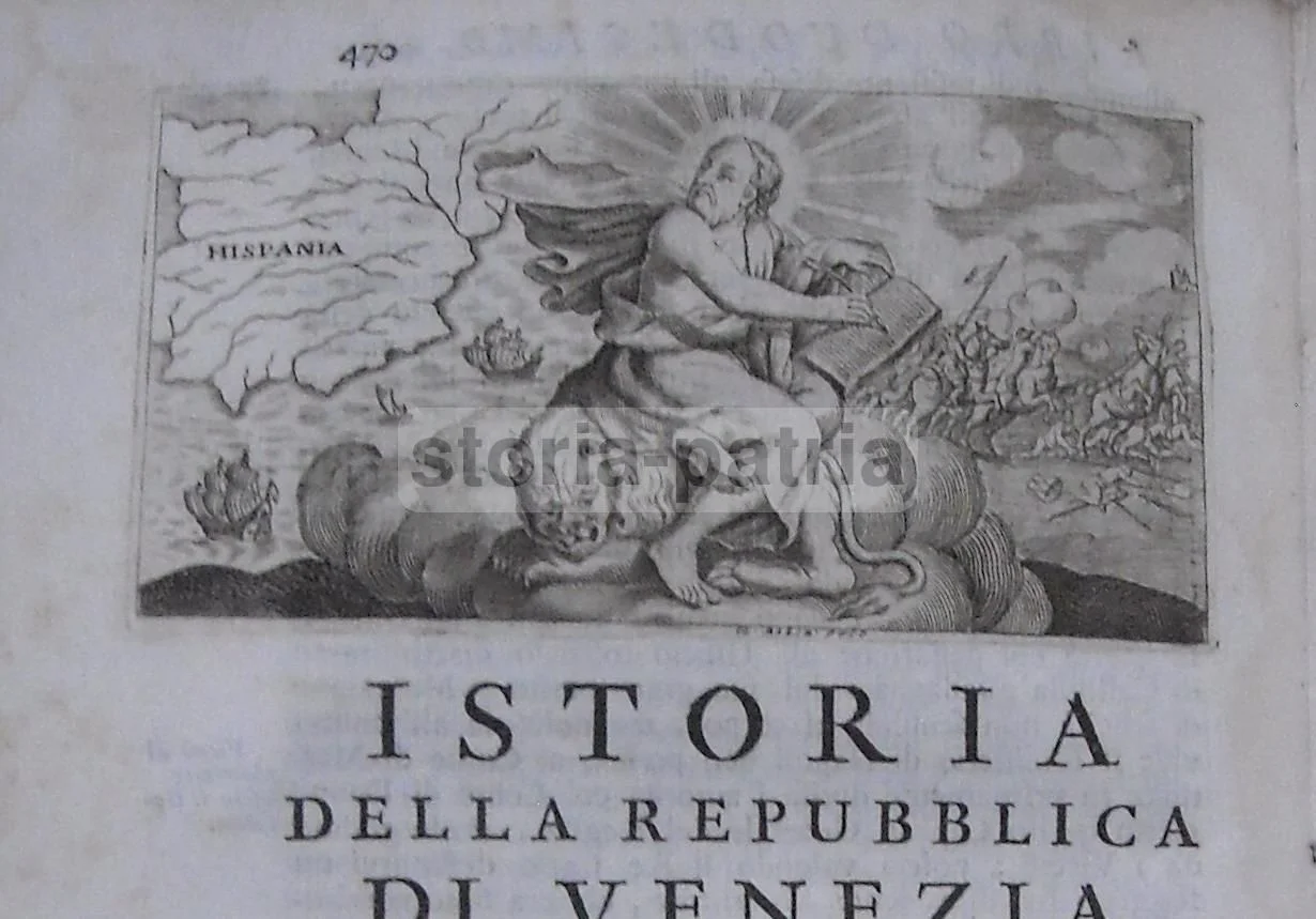 Antique Engraving Spain St. Mark Venetian Republic 1700