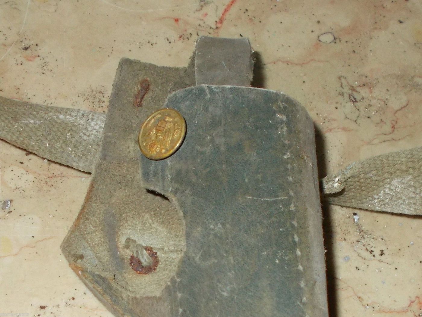 Fondina Militare Antica Con Bottone Araldico, Primo Novecento