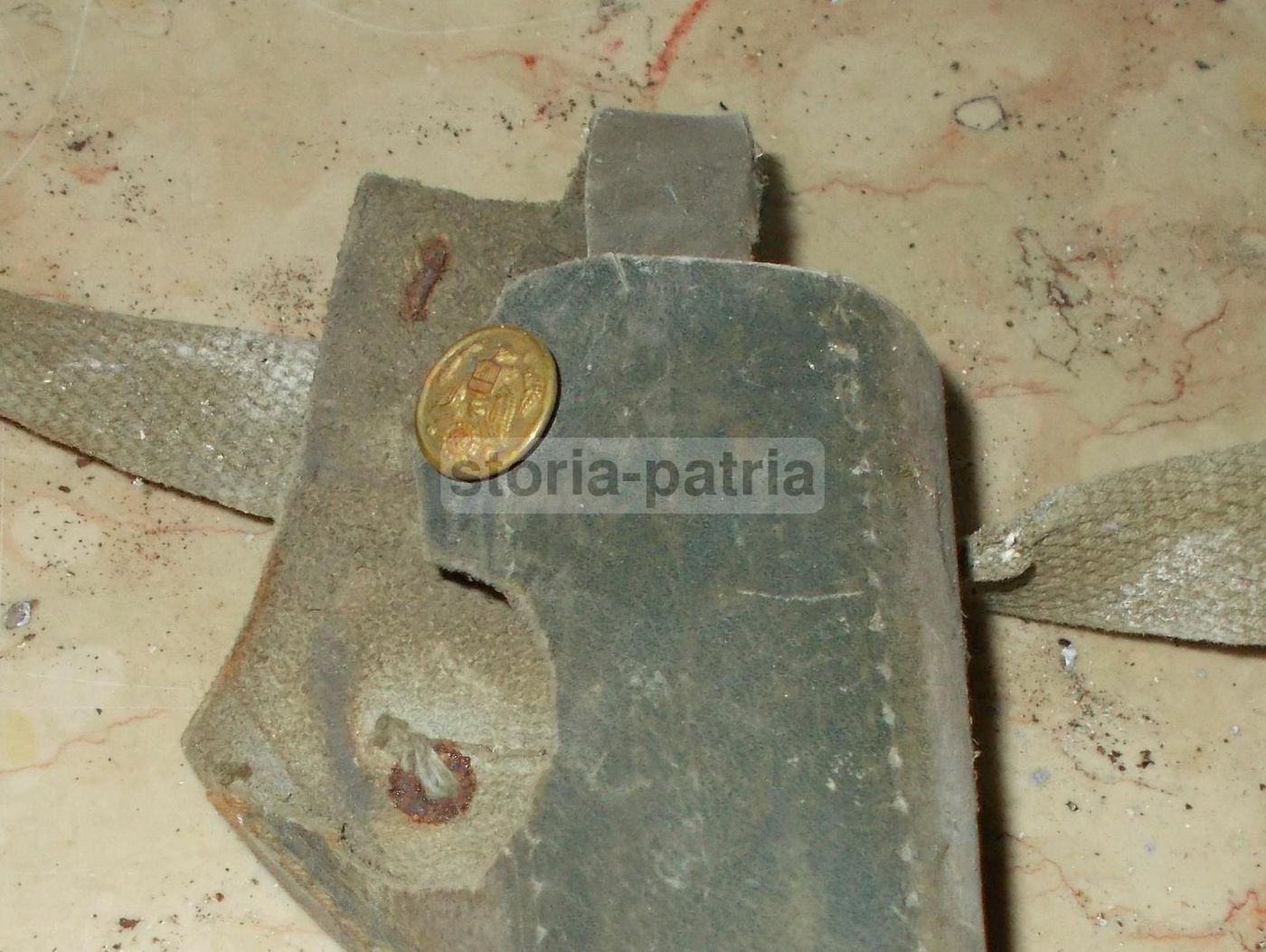 Fondina Militare Antica Con Bottone Araldico, Primo Novecento