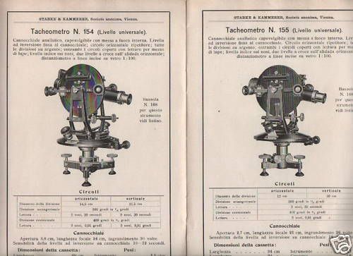 Catalogo Starke & Kammerer Strumenti Geodesia Topografia 1900