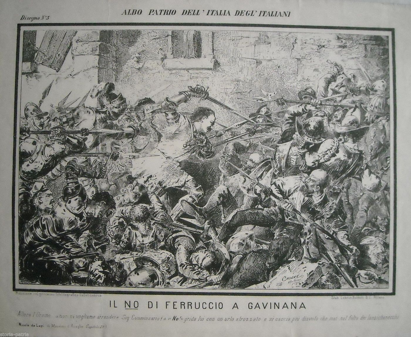 Stampa Battaglia Di Gavinana, Francesco Ferrucci, Cenni, XIX Secolo