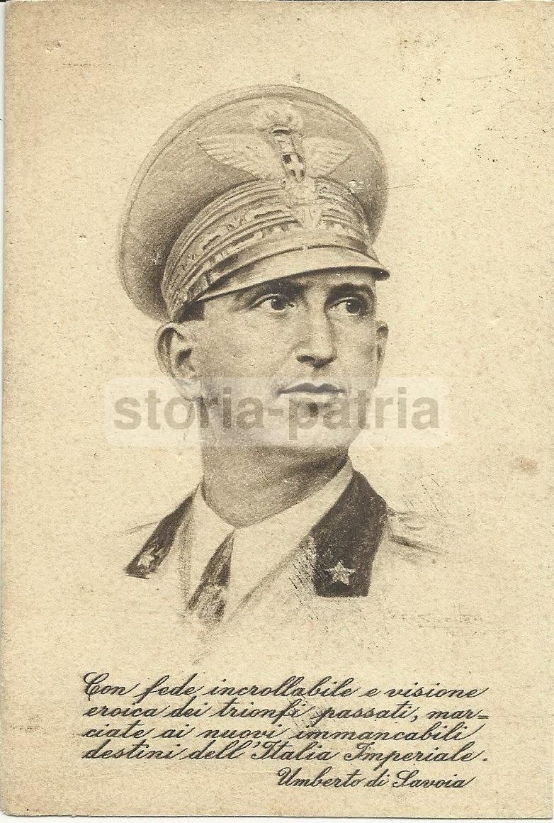 Cartolina d'Epoca Umberto Di Savoia, Federico Spoltore, Militaria