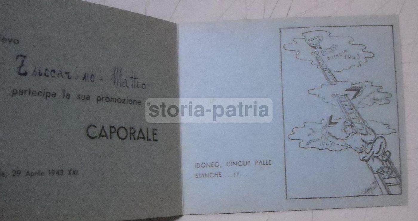 Pieghevole Militare 1943 Verona, Allievi Ufficiali Con Vignetta Umoristica
