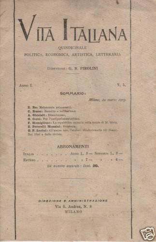 Vita Italiana 1903: Militarismo, Mazzini, Lucini, Ibsen, Gioia   Rivista