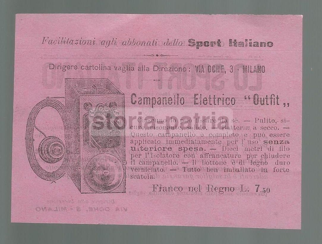 Volantino Pubblicitario Campanello Elettrico Outfit 1910