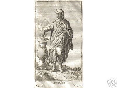 Incisione Antica Gennaio: Allegoria Mitologica, Fine '700