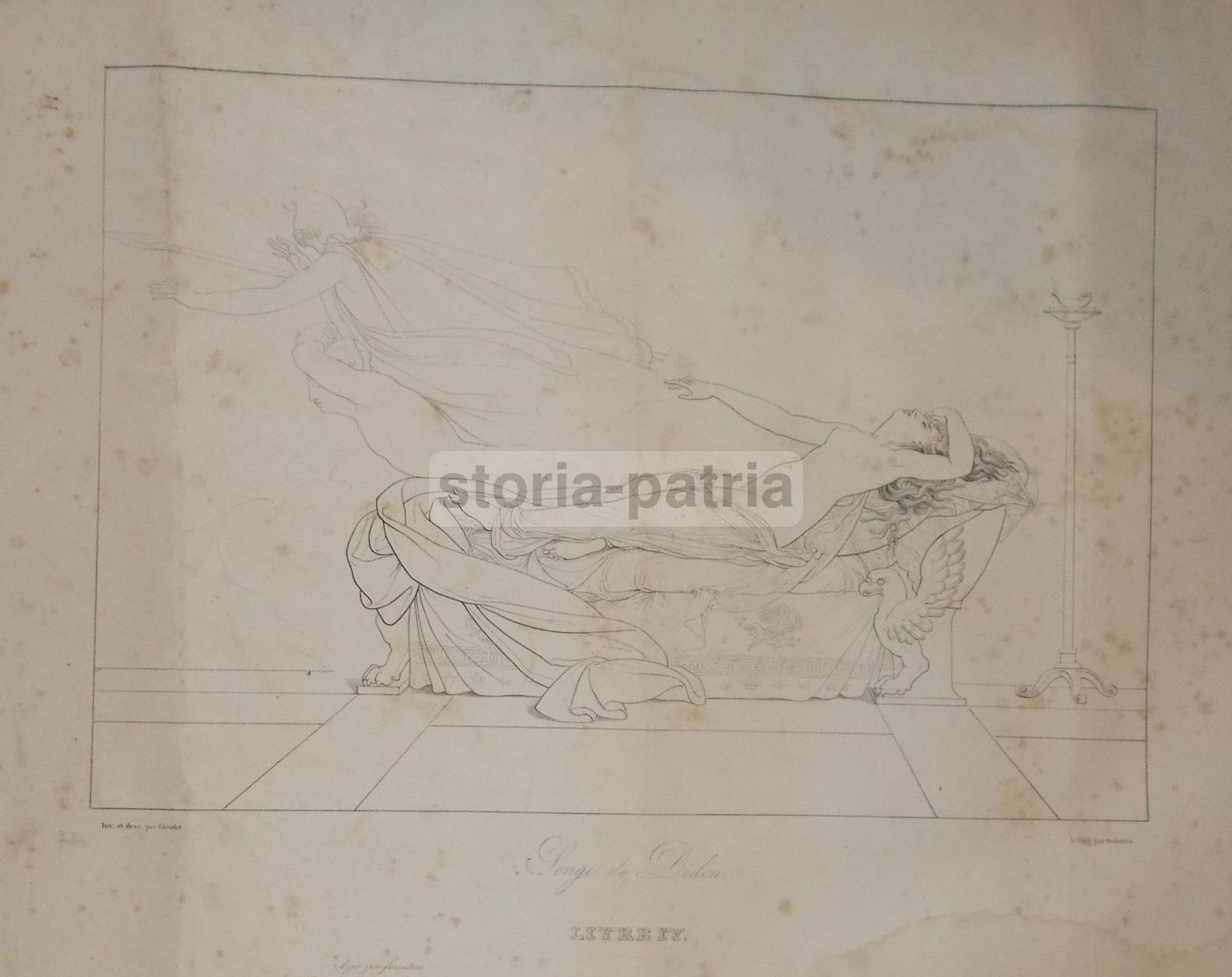 Litografia Antica Didone, Girodet, Delorme, Constans, Mitologia 1800