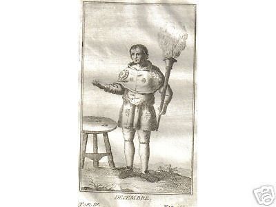 Incisione Antica Allegorica: Dicembre (mitologia Settecentesca)