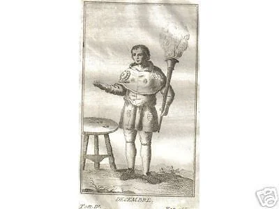 Antique Allegorical Engraving: December (18th-Century Mythology)