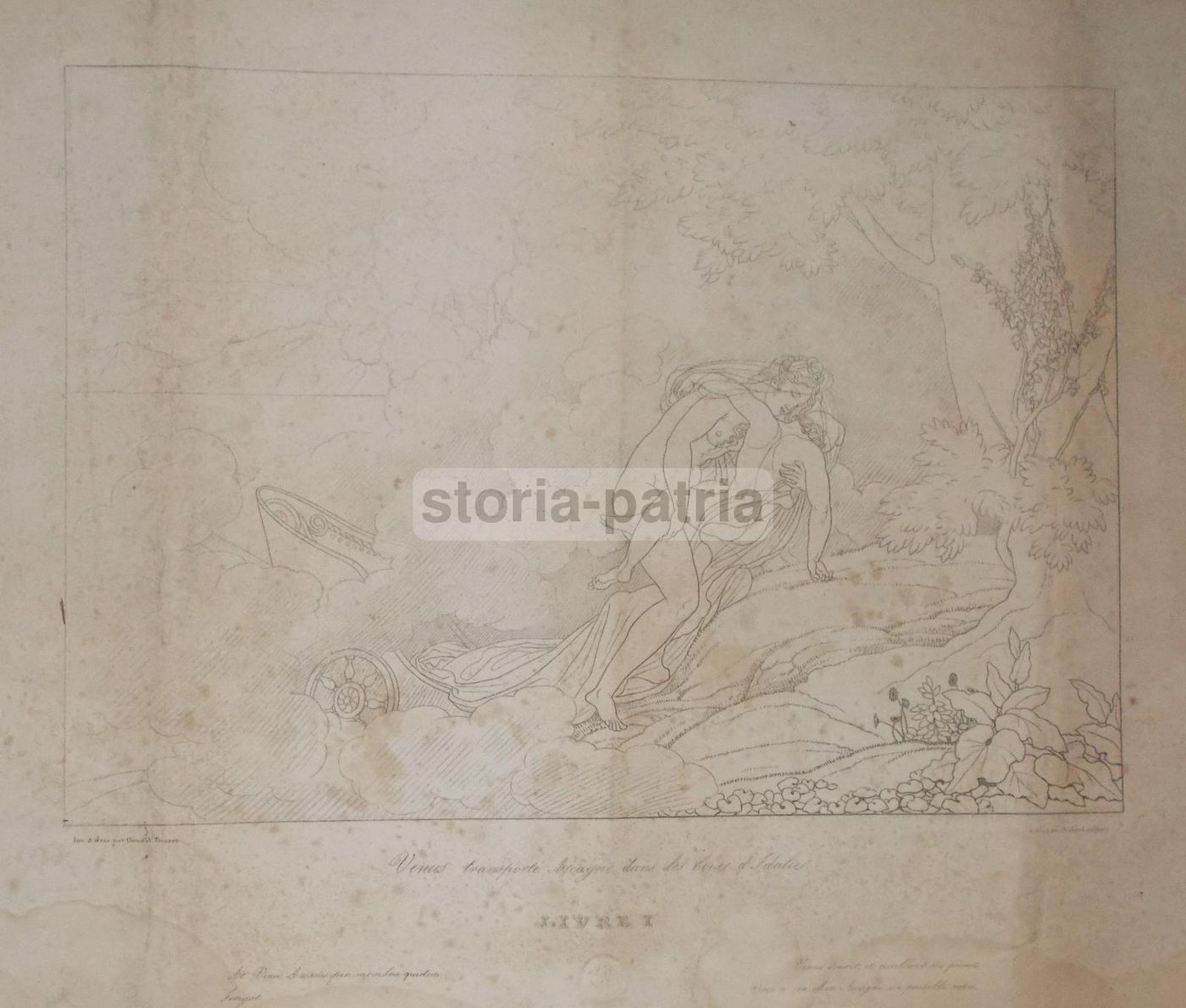 Litografia Venere E Ascanio, Aubry Lecomte Da Ciro Del Trioso, 1850