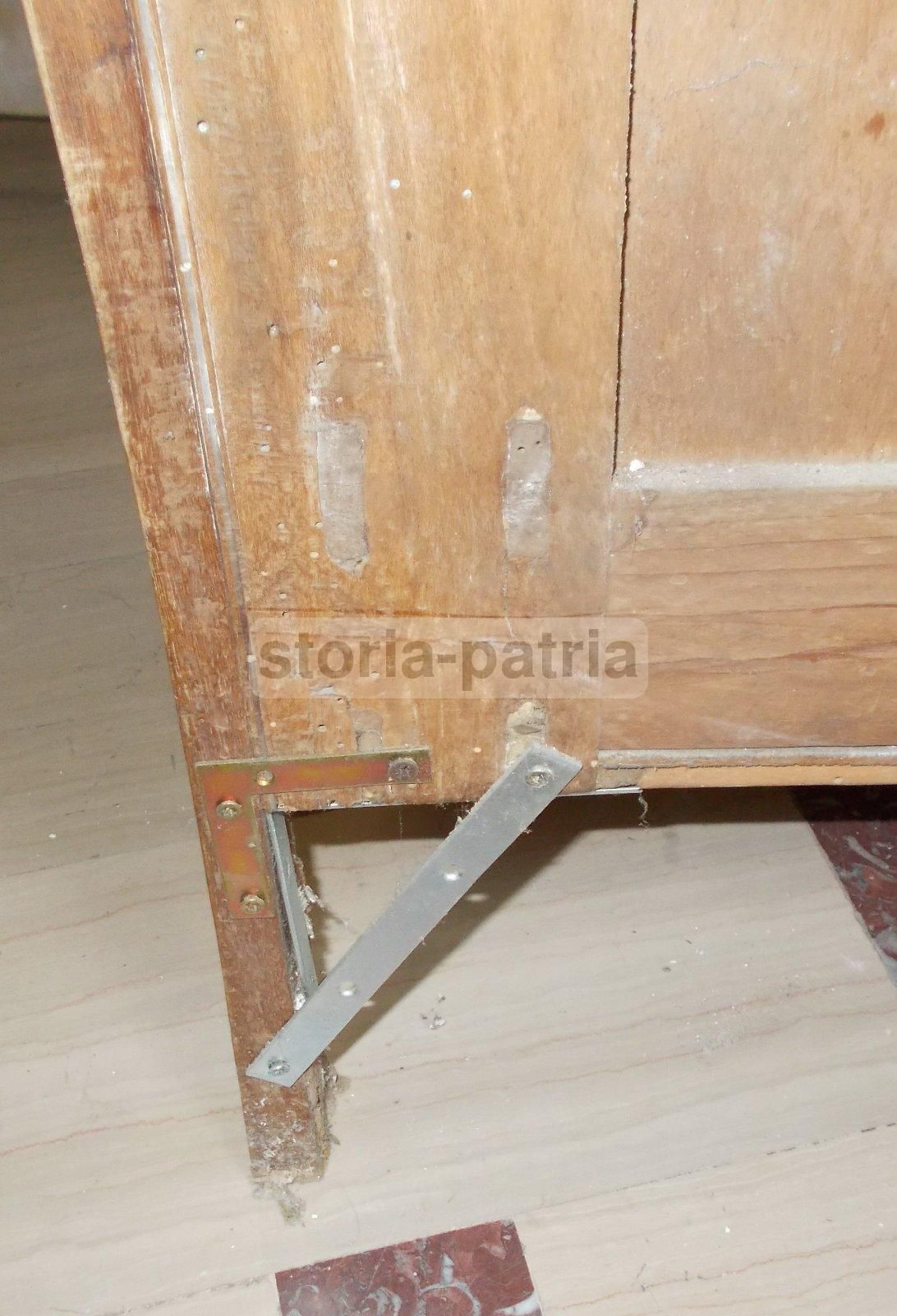 Cassettiera Comò Intarsiata Cantù Primi '900 Con Marmo E Ottone