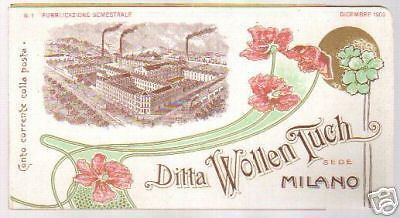 Catalogo Pubblicitario Wollen Tuch 1903 Tessuti Moda Maschile