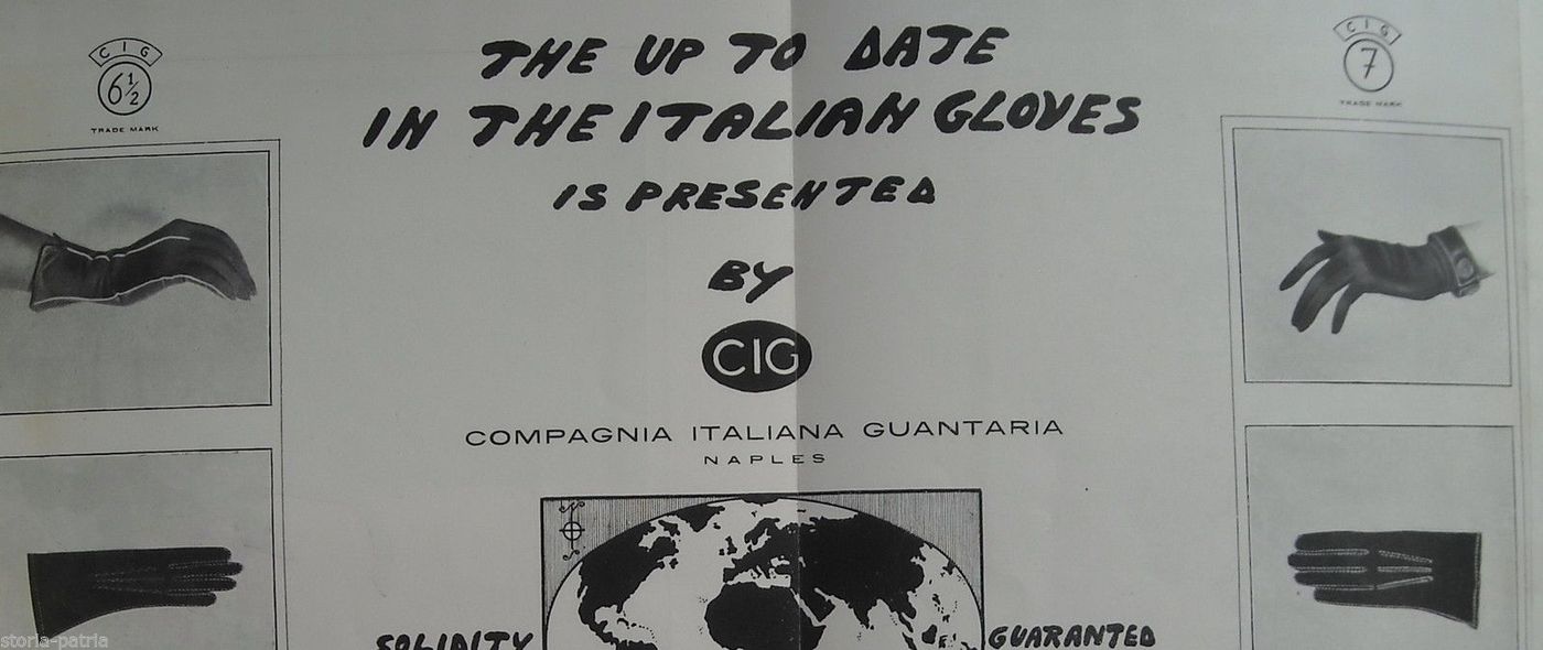 Pubblicità Guanti Cig Napoli E Avon Celli Milano, Anni '40