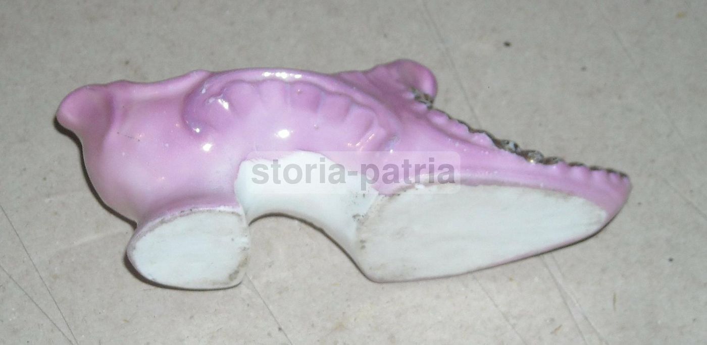 Mini Scarpa Decorativa In Porcellana Con Angelo, Anni '20