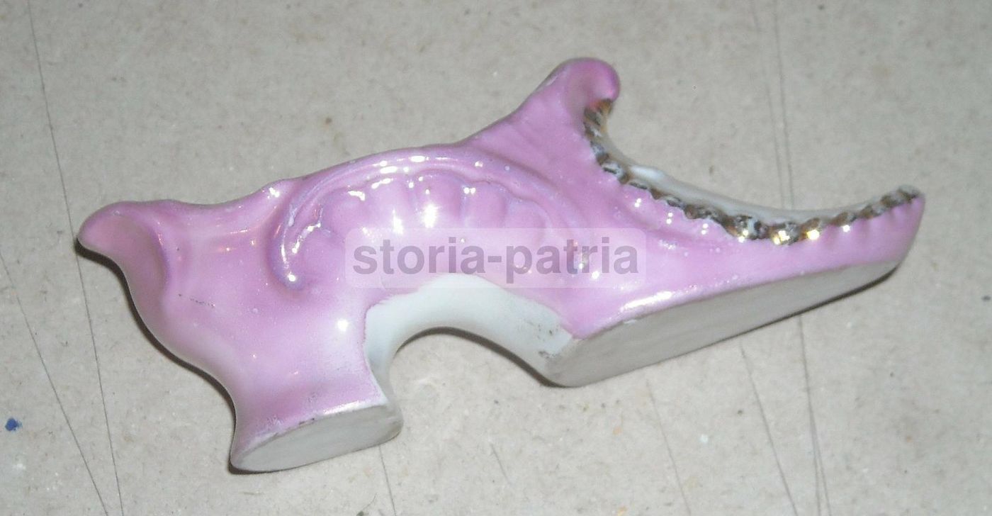 Mini Scarpa Decorativa In Porcellana Con Angelo, Anni '20