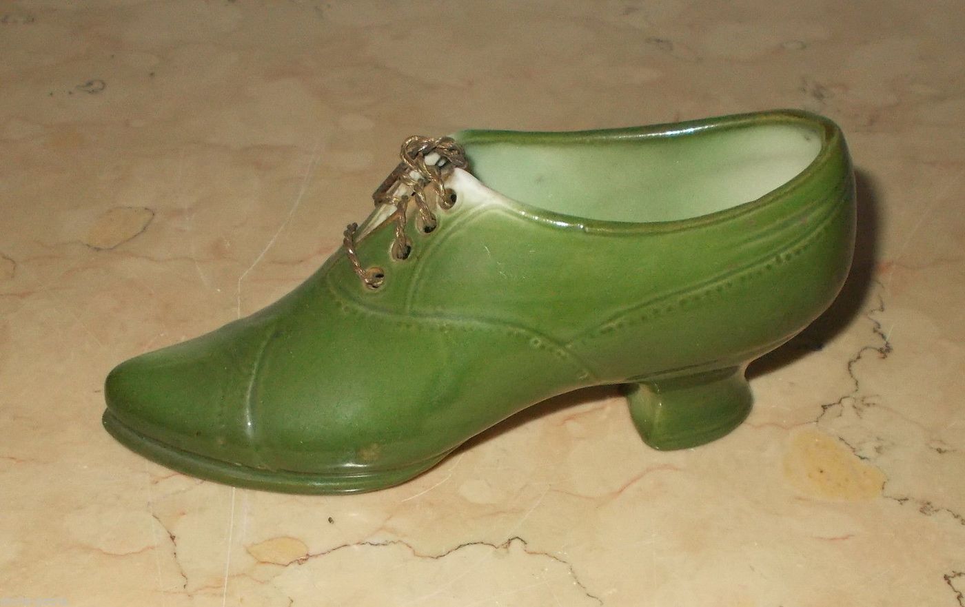 Scarpina Decorativa In Porcellana Policroma, Anni '30 '50