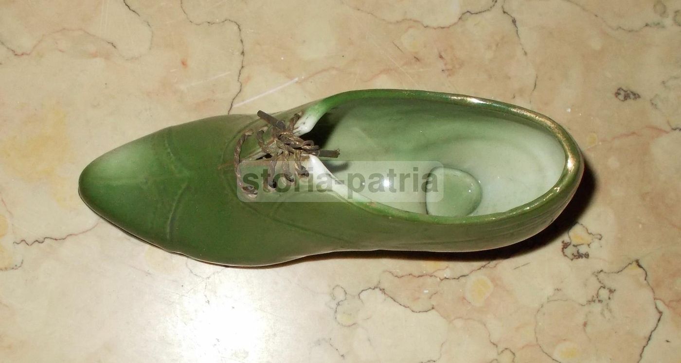 Scarpina Decorativa In Porcellana Policroma, Anni '30 '50