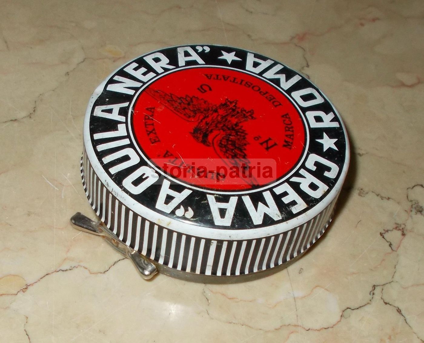 Scatola Latta Lucido Scarpe Aquila Nera Roma Anni '30