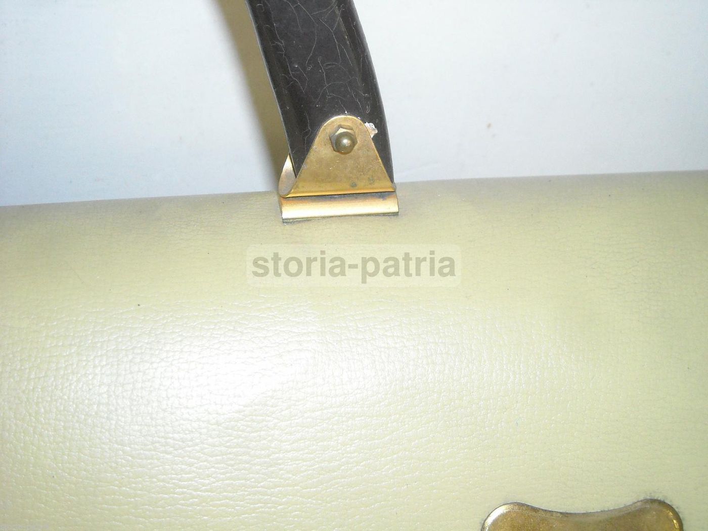 Borsa Da Passeggio Vintage In Paglia Intrecciata Verde E Pelle, Anni '30 '60