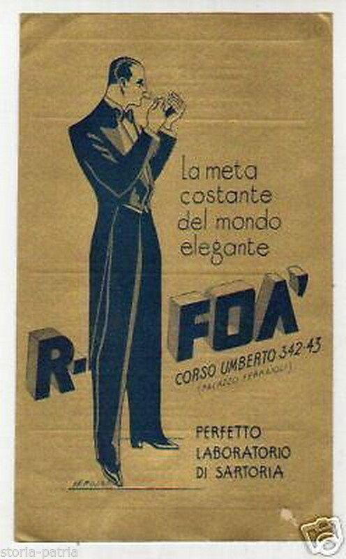 Pubblicità Sartoria R. Foà, Palazzo Ferraioli, Anni '30, De Rosa