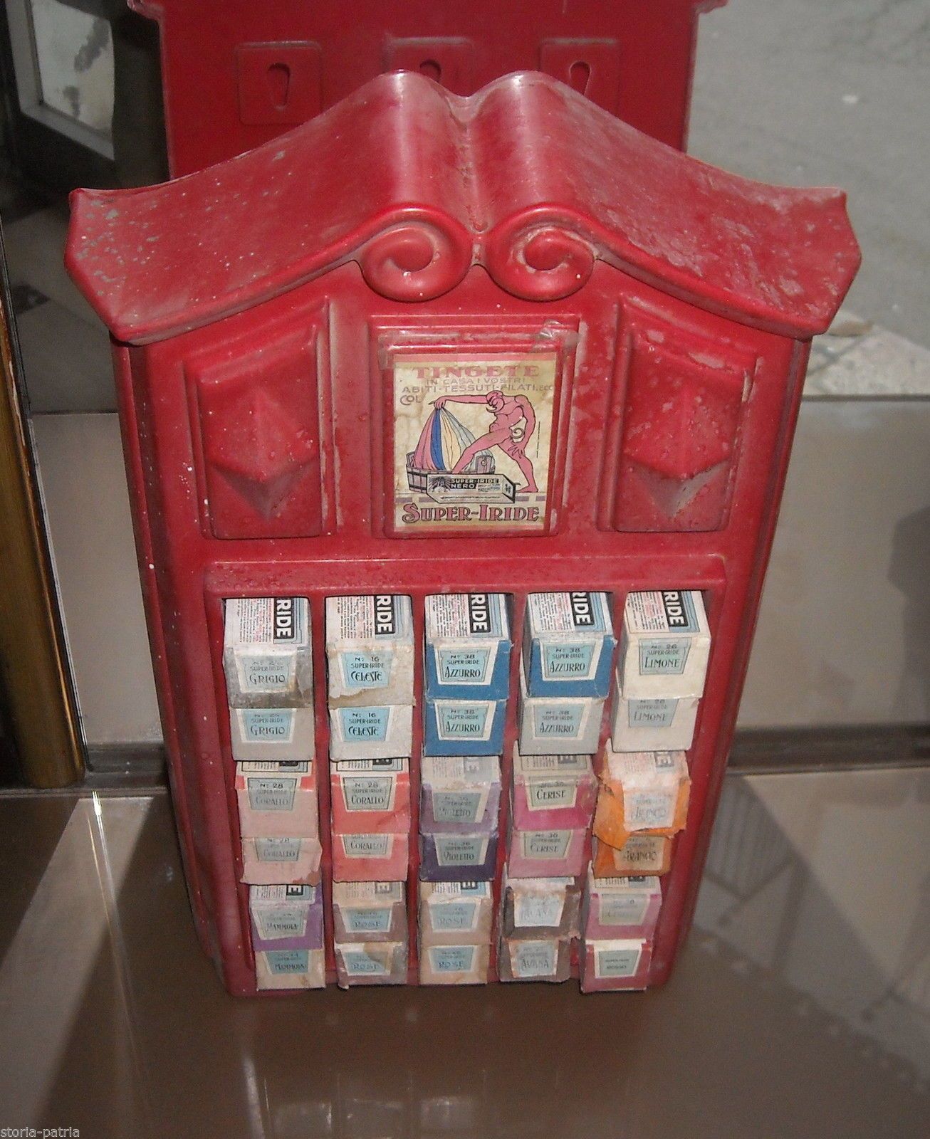 Espositore Pubblicitario Super Iride Coloranti Tessuti Vintage