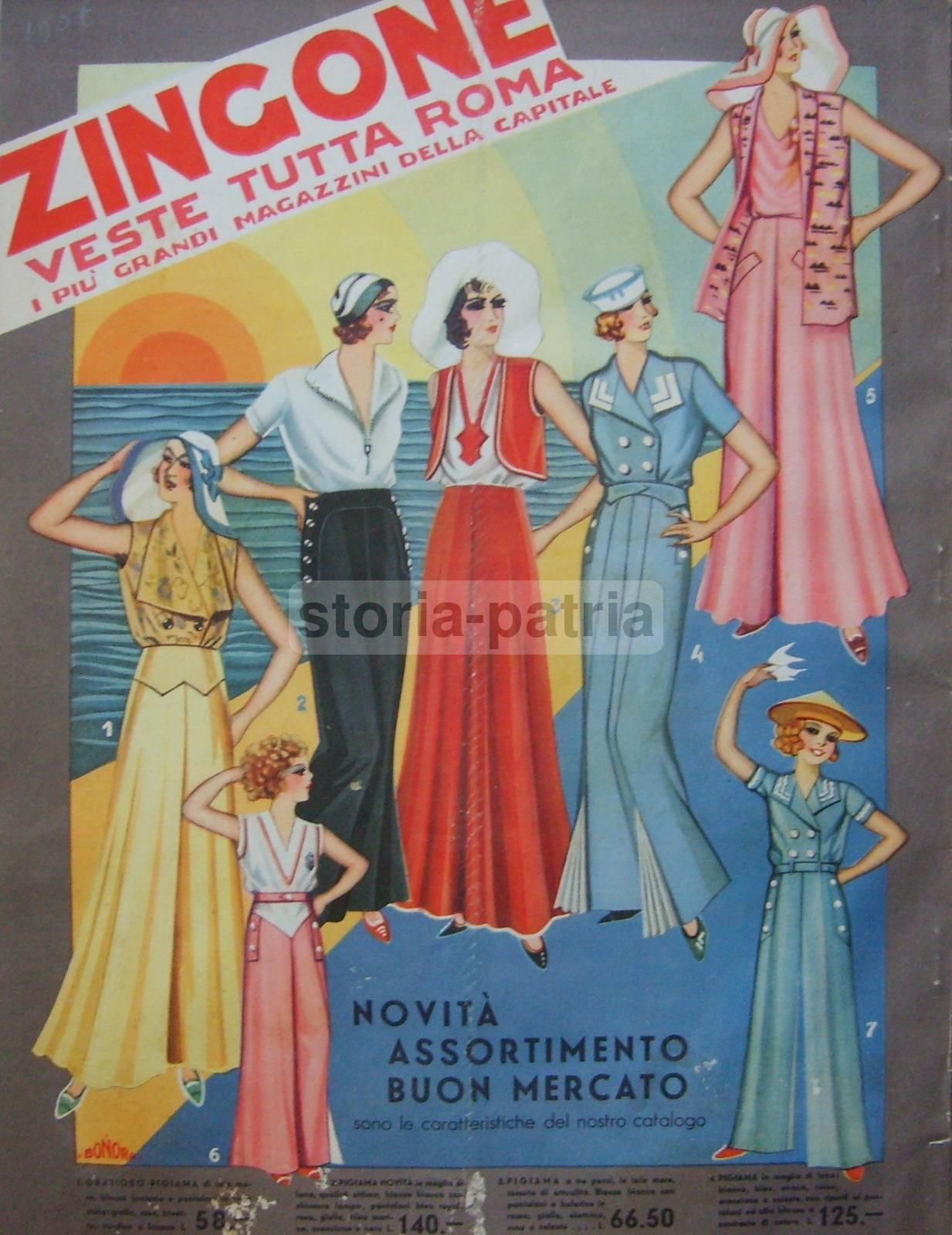 Catalogo Zingone Roma Primavera Estate 1932: Moda, Giocattoli E Arredi