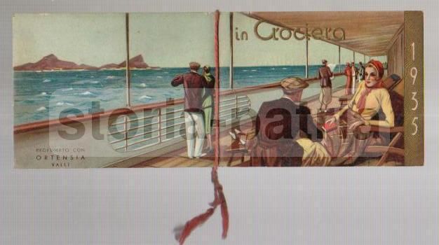 Calendarietto Profumato Ortensia Valli: In Crociera, 1935