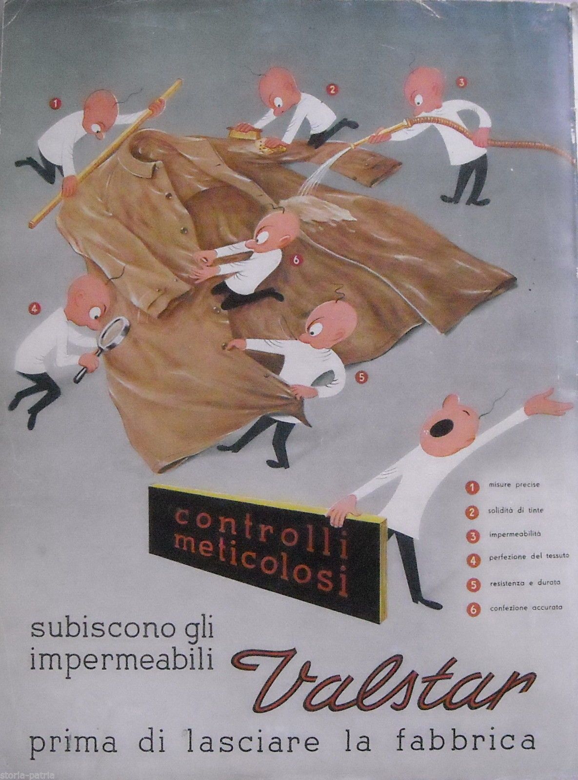 Stampa Pubblicitaria Valstar Di Garretto, Anni '50, Impermeabili