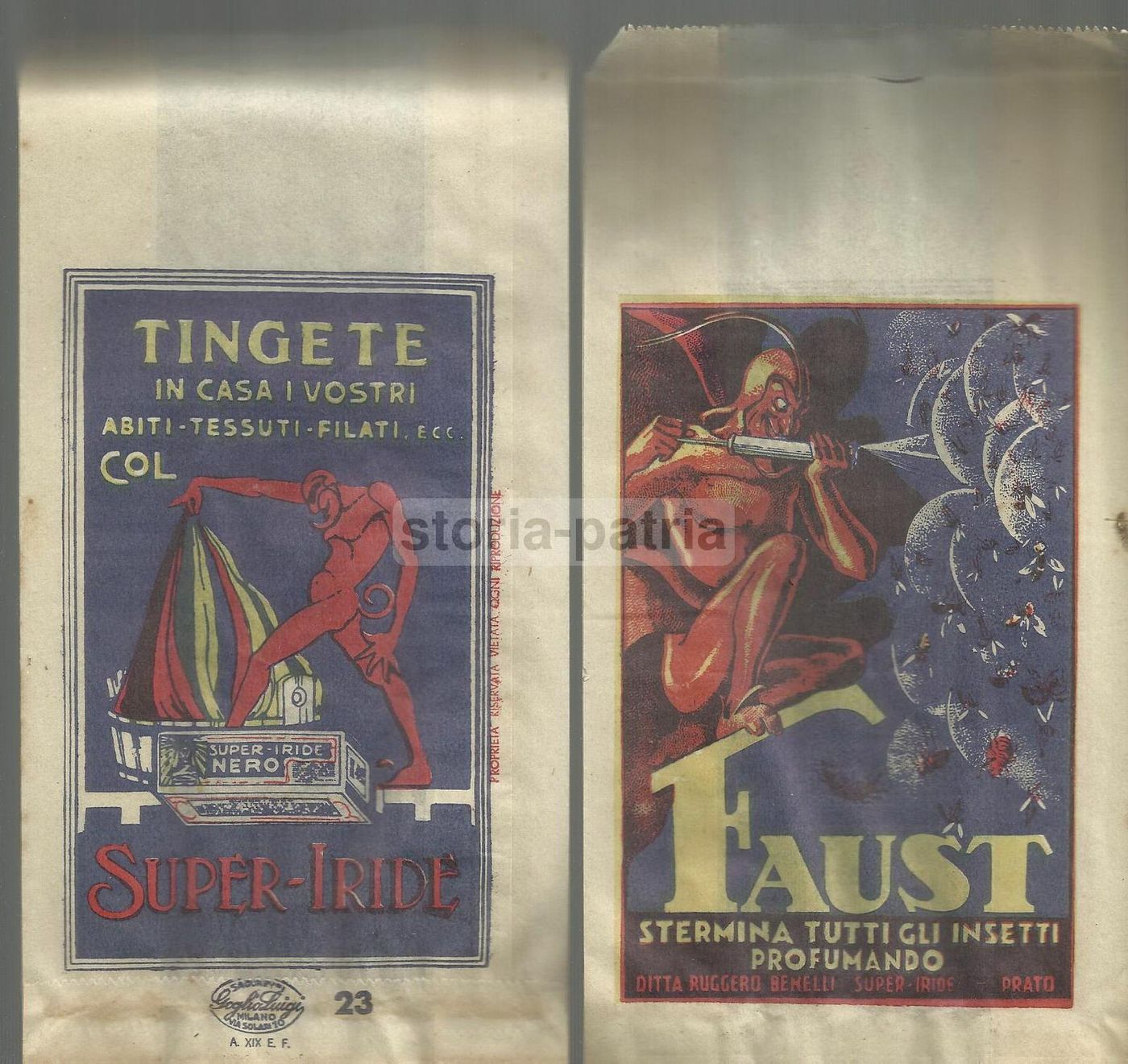 Busta Pubblicitaria Super Iride E Faust Insetticida Benelli Prato