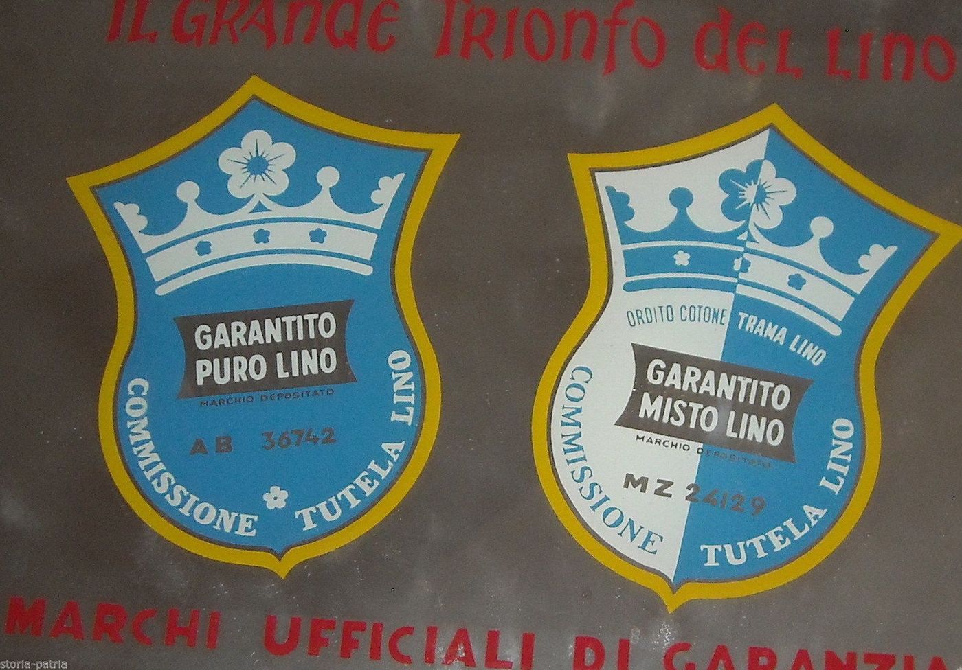 Insegna Pubblicitaria Luminosa Marchi Tutela Lino Vintage Anni '50