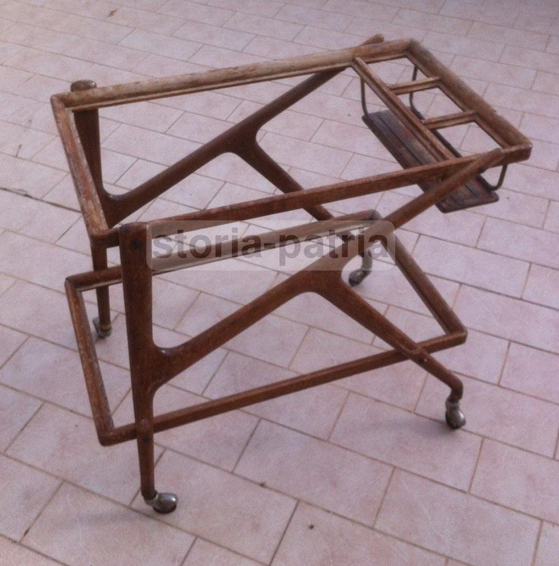 Carrello Portavivande Anni '50 Design Italiano Legno E Metallo