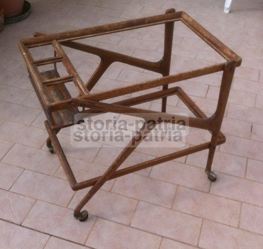 Carrello Portavivande Anni '50 Design Italiano Legno E Metallo