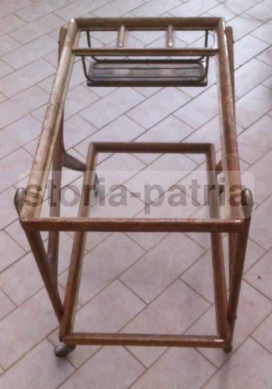 Carrello Portavivande Anni '50 Design Italiano Legno E Metallo